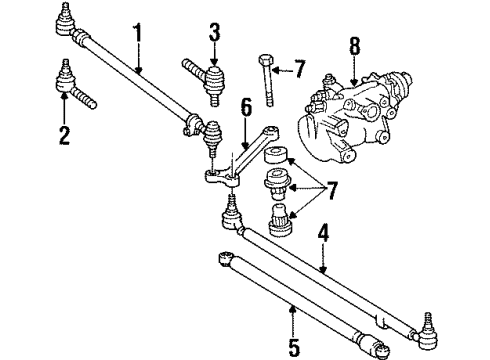 1994 Mercedes-Benz E320 Steering Gear & Linkage Diagram 2