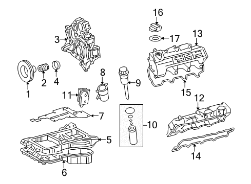 2005 Mercedes-Benz C55 AMG Engine Parts & Mounts, Timing, Lubrication System Diagram 1