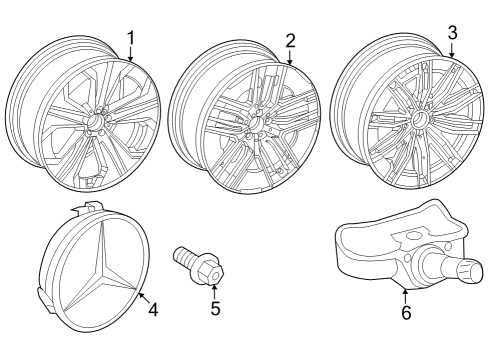 2023 Mercedes-Benz EQE 500 SUV Wheels Diagram 3