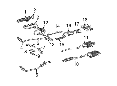 2004 Mercedes-Benz CLK55 AMG Exhaust Components Diagram