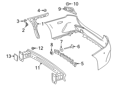 2020 Mercedes-Benz A220 Rear Bumper Diagram 4