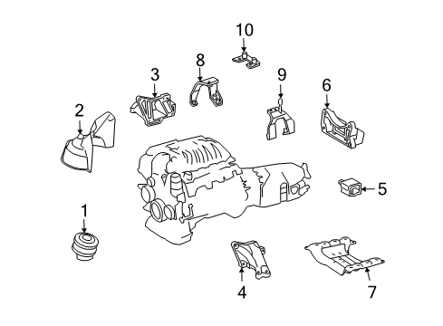 2013 Mercedes-Benz S65 AMG Engine & Trans Mounting Diagram