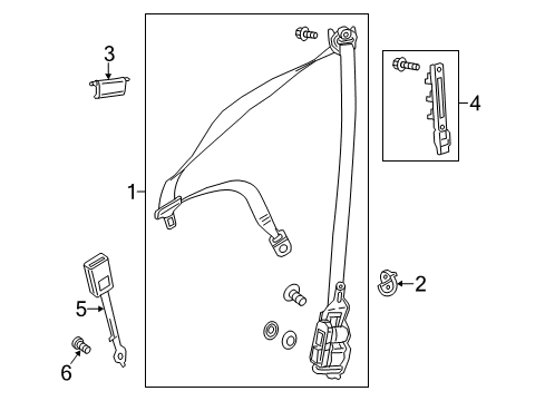 2016 Mercedes-Benz CLA250 Front Seat Belts Diagram