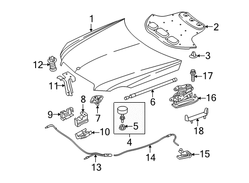 2011 Mercedes-Benz E550 Hood & Components