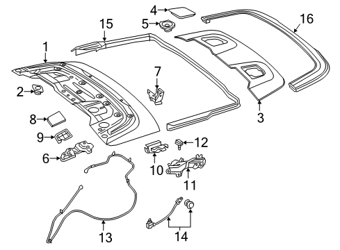 2021 Mercedes-Benz C63 AMG S Top Well Components Diagram