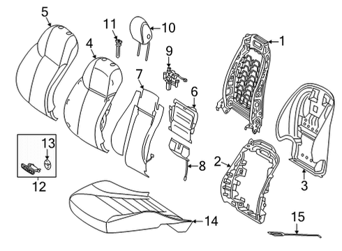 Seat Back Cover Diagram for 205-910-63-12-8U54