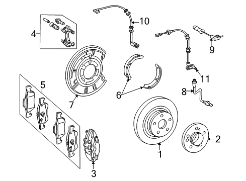 2009 Mercedes-Benz CLS63 AMG Rear Brakes Diagram