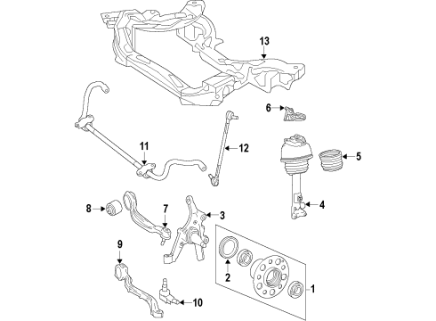 2014 Mercedes-Benz E350 Front Suspension, Control Arm, Stabilizer Bar Diagram 9