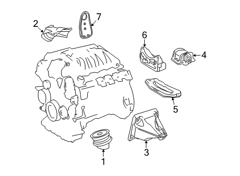 2010 Mercedes-Benz E350 Engine & Trans Mounting Diagram 2