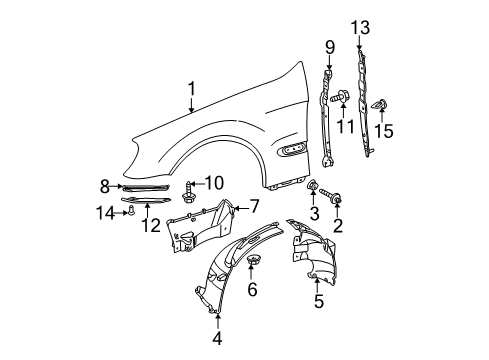 2006 Mercedes-Benz S65 AMG Fender & Components Diagram