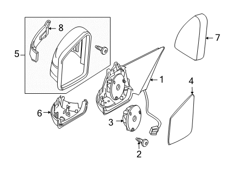 2010 Mercedes-Benz CL600 Outside Mirrors Diagram