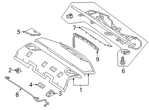 2022 Mercedes-Benz CLS450 Interior Trim - Rear Body Diagram 1