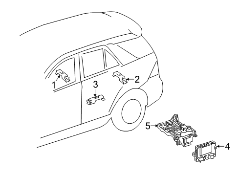 2017 Mercedes-Benz GLE350 Keyless Entry Components Diagram