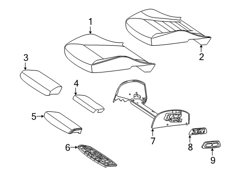 2018 Mercedes-Benz GLC63 AMG Passenger Seat Components Diagram 4