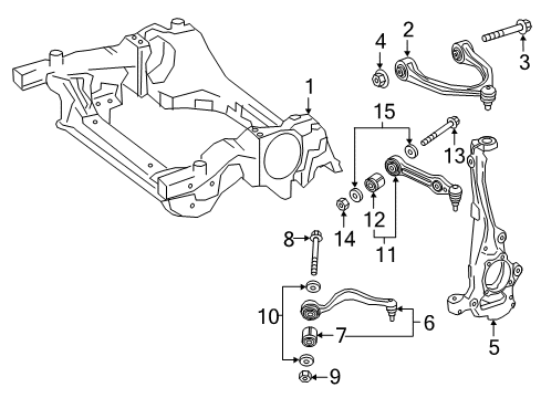 2017 Mercedes-Benz GLC300 Front Suspension, Control Arm Diagram 2