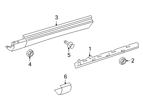 2011 Mercedes-Benz ML63 AMG Exterior Trim - Pillars, Rocker & Floor Diagram