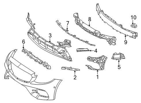 2021 Mercedes-Benz E63 AMG S Bumper & Components - Front Diagram 2