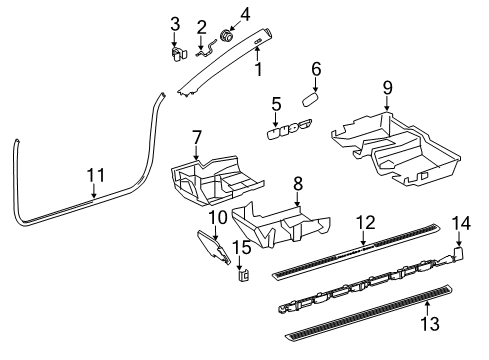 Weatherstrip On Body Diagram for 216-697-02-51-7F03