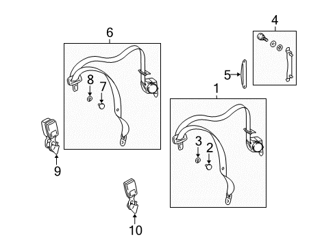 Lap & Shoulder Belt Diagram for 211-860-74-85-9C94