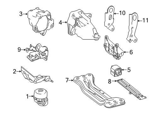 2015 Mercedes-Benz E250 Engine & Trans Mounting Diagram 2