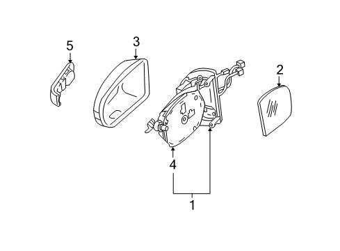 2010 Mercedes-Benz ML450 Outside Mirrors Diagram