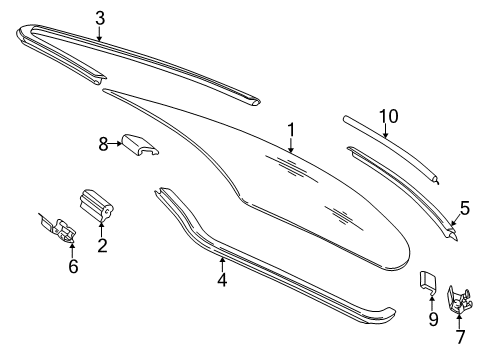 1996 Mercedes-Benz E320 Back Glass, Reveal Moldings Diagram