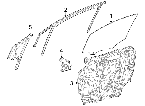 Door Glass Diagram for 296-725-10-00