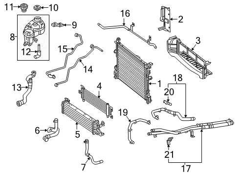 Coolant Hose Diagram for 242-501-00-00-64