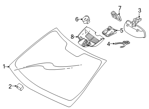 2011 Mercedes-Benz E550 Windshield Glass Diagram 3