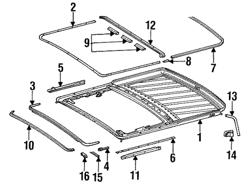 1998 Mercedes-Benz CL600 Sunroof, Body Diagram 1