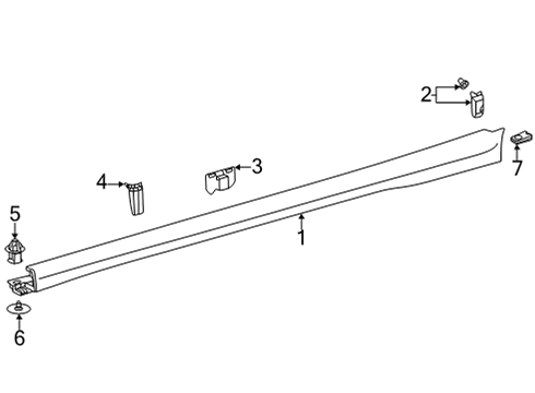 Rocker Molding Diagram for 247-698-07-00