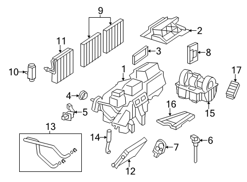 2013 Mercedes-Benz CL550 Blower Motor & Fan, Air Condition Diagram