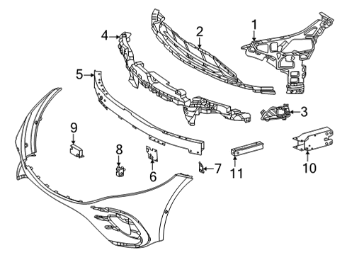 2024 Mercedes-Benz EQS 450+ Bumper & Components - Front Diagram 3