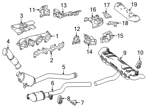 Catalytic Converter Diagram for 166-490-18-00-64