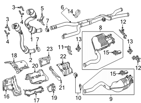 2021 Mercedes-Benz E63 AMG S Exhaust Components Diagram