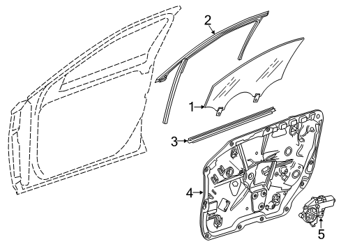 2015 Mercedes-Benz S600 Front Door - Glass & Hardware Diagram