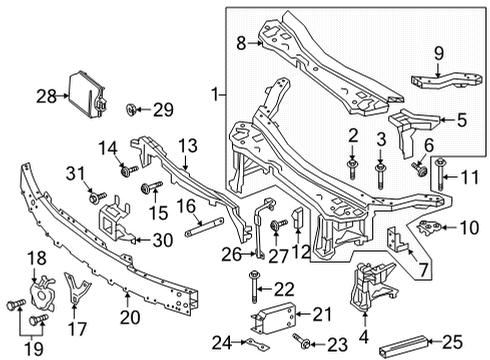 2021 Mercedes-Benz E350 Radiator Support