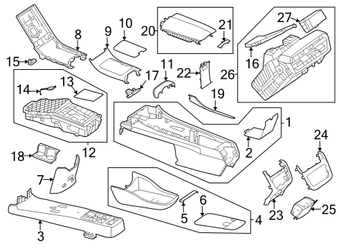 2023 Mercedes-Benz EQE 500 SUV Console Diagram