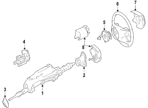 2009 Mercedes-Benz R350 Steering Column, Steering Wheel & Trim Diagram 2