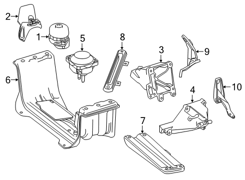 2019 Mercedes-Benz GLE63 AMG S Engine & Trans Mounting Diagram 1