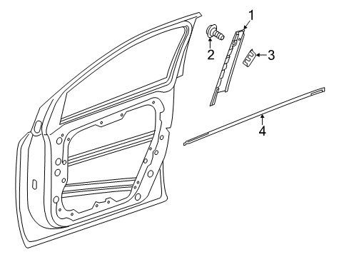 2015 Mercedes-Benz B Electric Drive Exterior Trim - Front Door Diagram