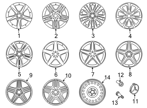 2013 Mercedes-Benz ML350 Wheels Diagram