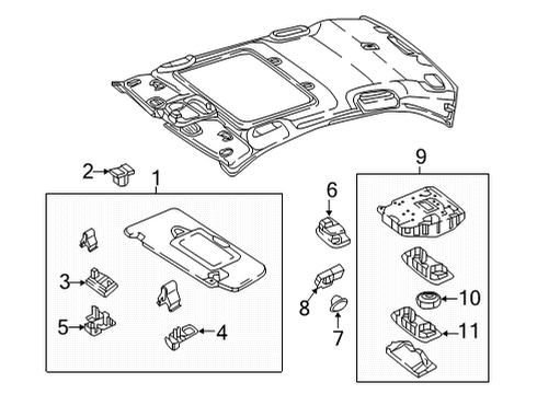 2022 Mercedes-Benz E350 Interior Trim - Roof Diagram 4