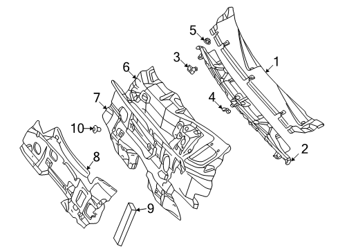 2004 Mercedes-Benz ML500 Cowl Diagram