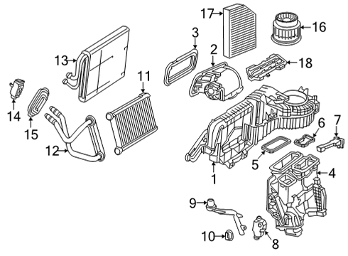 2022 Mercedes-Benz AMG GT 53 Heater Core & Control Valve Diagram