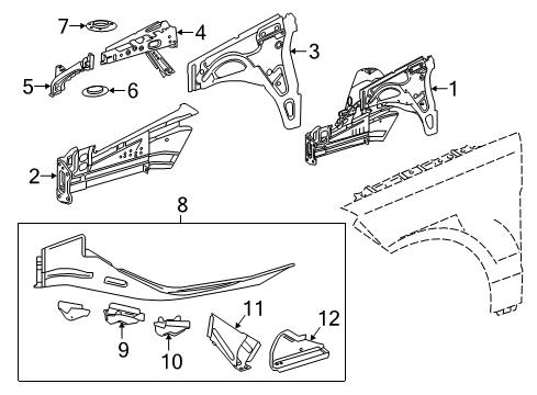 2017 Mercedes-Benz GLE63 AMG S Inner Components - Fender Diagram 2