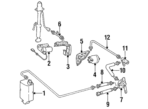 1992 Mercedes-Benz 600SEL Suspension Control - Rear Diagram