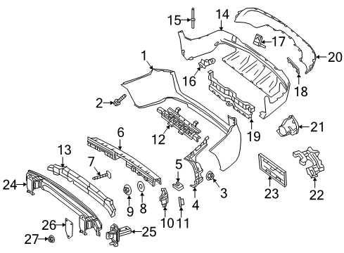 2017 Mercedes-Benz GLC300 Rear Bumper Diagram 3