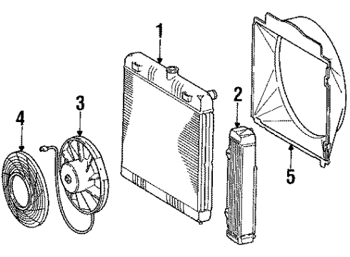 1985 Mercedes-Benz 300D Radiator & Components, Cooling Fan Diagram