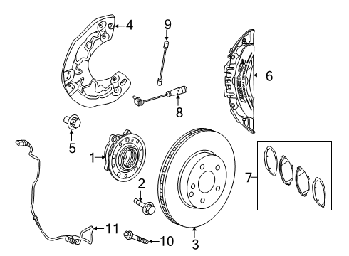 2018 Mercedes-Benz E43 AMG Front Brakes Diagram 1